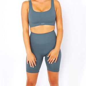 SetActive Slate Grey Old Style Biker Shorts Set Active